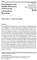 Cover page: Psychological and Health Outcomes of Perceived Information Overload