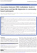 Cover page: Association between DNA methylation levels in brain tissue and late-life depression in community-based participants.