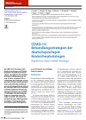 Cover page: [COVID-19: treatment strategies of German-speaking pediatric rheumatologists : Results of an online survey].