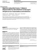 Cover page: Hypoxia-Inducible Factor 1 Alpha Is Dispensable for Host Defense of Group B Streptococcus Colonization and Infection