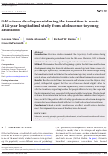 Cover page: Self‐esteem development during the transition to work: A 14‐year longitudinal study from adolescence to young adulthood