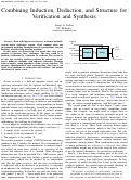 Cover page: Combining Induction, Deduction, and Structure for Verification and Synthesis