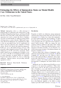 Cover page: Estimating the Effects of Immigration Status on Mental Health Care Utilizations in the United States