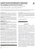 Cover page: Long-term Psychoactive Medications, Polypharmacy, and Risk of Suicide and Unintended Overdose Death Among Midlife and Older Women Veterans.