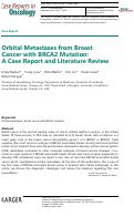 Cover page: Orbital Metastases from Breast Cancer with BRCA2 Mutation: A Case Report and Literature Review.