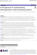 Cover page: A 3D approach to understanding heterogeneity in early developing autisms.