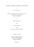 Cover page: Dynamics and Stability of Rolling Viscoelastic Tires