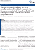 Cover page: The expression and regulation of matrix metalloproteinase-3 is critically modulated by Porphyromonas gingivalis lipopolysaccharide with heterogeneous lipid A structures in human gingival fibroblasts