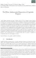 Cover page: The White Androcentric Disposition of Capitalist Property