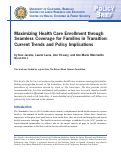 Cover page: Maximizing Health Care Enrollment through Seamless Coverage for Families in Transition: Current Trends and Policy Implications