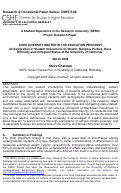 Cover page: Does Diversity Matter in the Education Process? An Exploration of Student Interactions by Wealth, Religion, Politics, Race, Ethnicity and Immigrant Status at the University of California