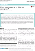 Cover page: When is proton pump inhibitor use appropriate?