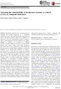 Cover page: Assessing the sustainability of freshwater systems: A critical review of composite indicators.