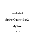 Cover page: String Quartet No.2 - 'Aporia'