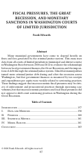 Cover page: Fiscal Pressures, the Great Recession, and Monetary Sanctions in Washington Courts of Limited Jurisdiction