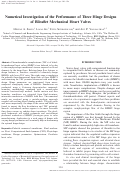 Cover page: Numerical Investigation of the Performance of Three Hinge Designs of Bileaflet Mechanical Heart Valves