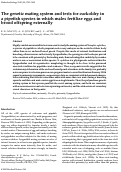 Cover page: The genetic mating system and tests for cuckoldry in a pipefish species in which males fertilize eggs and brood offspring externally