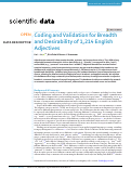 Cover page of Coding and Validation for Breadth and Desirability of 1,214 English Adjectives
