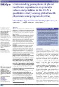 Cover page: Understanding perceptions of global healthcare experiences on provider values and practices in the USA: a qualitative study among global health physicians and program directors