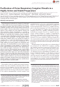 Cover page: Purification of Ovine Respiratory Complex I Results in a Highly Active and Stable Preparation*