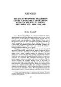 Cover page: The Use of Economic Analysis in Court Judgments: A Comparison between the United States, Australia and New Zealand