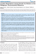 Cover page: Condom Negotiations among Female Sex Workers in the Philippines: Environmental Influences