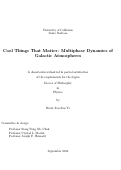 Cover page: Cool Things That Matter: Multiphase Dynamics of Galactic Atmospheres