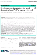 Cover page: Development and evaluation of a novel dietary bisphenol A (BPA) exposure risk tool