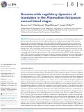 Cover page: Genome-wide regulatory dynamics of translation in the Plasmodium falciparum asexual blood stages