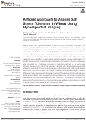 Cover page: A Novel Approach to Assess Salt Stress Tolerance in Wheat Using Hyperspectral Imaging