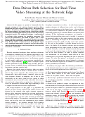 Cover page: Data-Driven Path Selection for Real-Time Video Streaming at the Network Edge