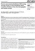 Cover page: Factors associated with lifetime HIV testing among women in four Southeast Asian countries: Evidence from the demographic and health surveys