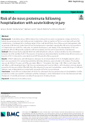 Cover page: Risk of de novo proteinuria following hospitalization with acute kidney injury