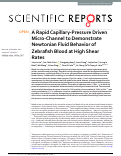 Cover page: A Rapid Capillary-Pressure Driven Micro-Channel to Demonstrate Newtonian Fluid Behavior of Zebrafish Blood at High Shear Rates.