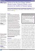 Cover page: Protocol for the San Diego Nathan Shock Center Clinical Cohort: a new resource for studies of human aging.