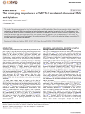 Cover page: The emerging importance of METTL5-mediated ribosomal RNA methylation