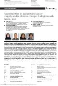 Cover page: Uncertainties in agricultural water supply under climate change: Aidoghmoush basin, Iran