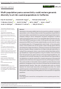 Cover page: Multi‐population puma connectivity could restore genomic diversity to at‐risk coastal populations in California