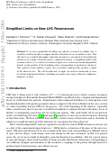 Cover page: Simplified Limits on New LHC Resonances