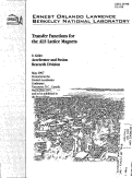 Cover page: Transfer Functions for the ALS Lattice Magnets