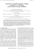 Cover page: Senescence of spatial chromatic contrast sensitivity. II. Matching under natural viewing conditions.