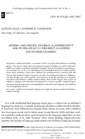 Cover page: Generic and Specific Numeral Classifier Input and its Relation to Children’s Classifier and Number Learning