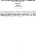 Cover page: Exploring Individual Differences in Preschooler’s Causal Reasoning Skills in thePhysical and Digital Domains