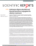 Cover page: Antisense oligonucleotide and thyroid hormone conjugates for obesity treatment.