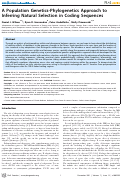 Cover page: A Population Genetics-Phylogenetics Approach to Inferring Natural Selection in Coding Sequences