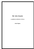 Cover page: the voice of grass