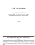 Cover page: A Little Twin Higgs Model