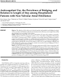 Cover page: Anticoagulant Use, the Prevalence of Bridging, and Relation to Length of Stay among Hospitalized Patients with Non-Valvular Atrial Fibrillation