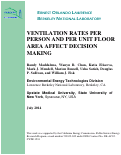 Cover page: Ventilation rates per person and per unit floor area affect decision making
