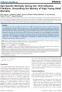 Cover page: Age-Specific Mortality During the 1918 Influenza Pandemic: Unravelling the Mystery of High Young Adult Mortality